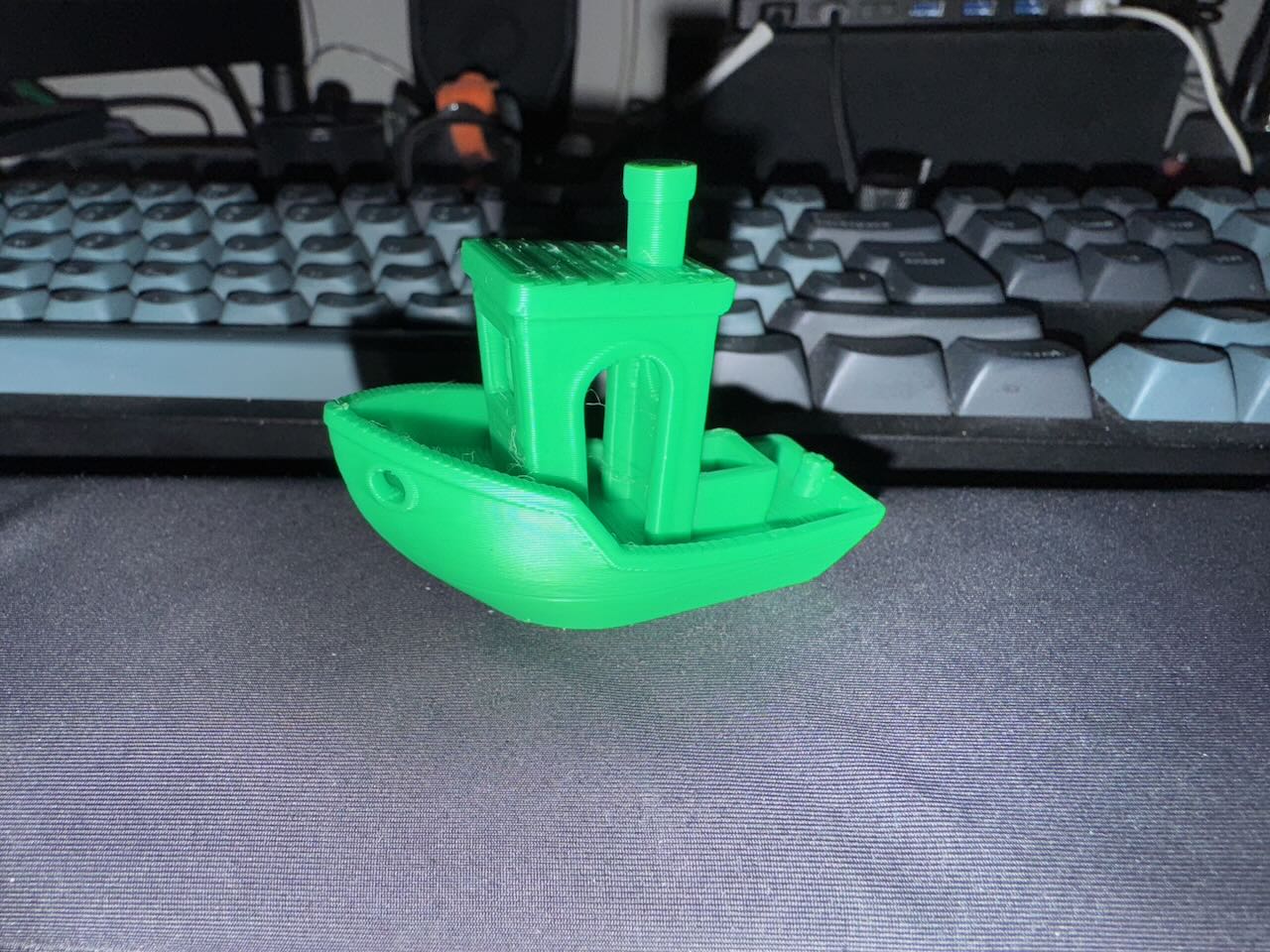 A picture of 3DBenchy, a boat used as a benchmark in 3D printing